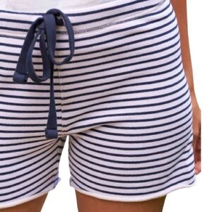 Frank & Eileen PEARL Navy French Stripe Triple Fleece Cotton Sweatshorts